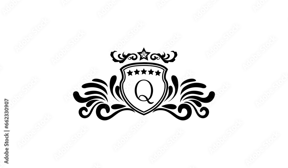 Obraz premium Luxury Retro Elegant Logo Q