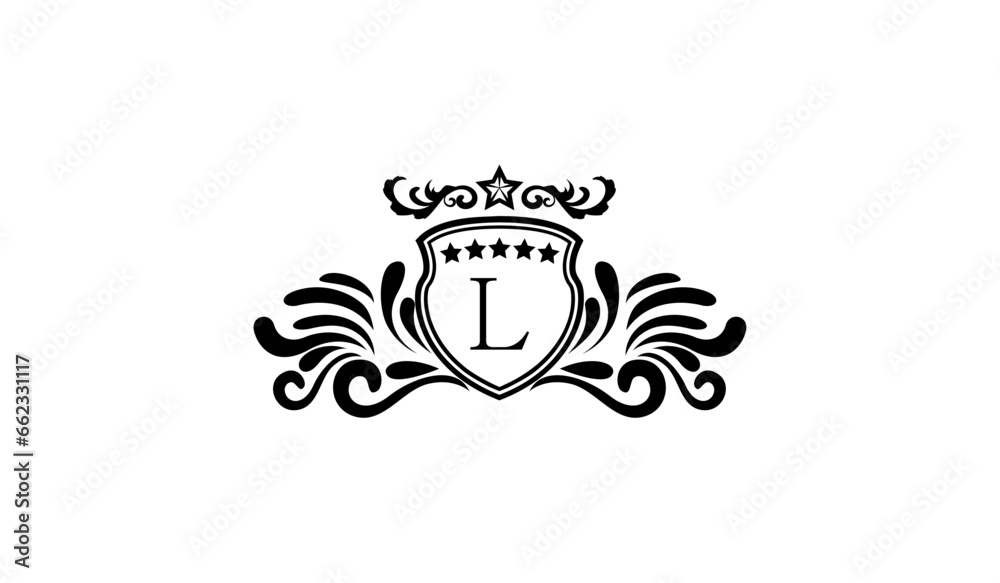 Fototapeta premium Luxury Retro Elegant Logo L