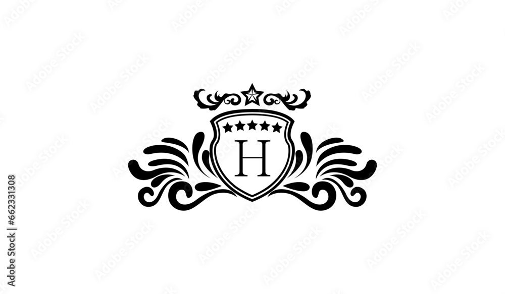 Luxury Retro Elegant Logo H