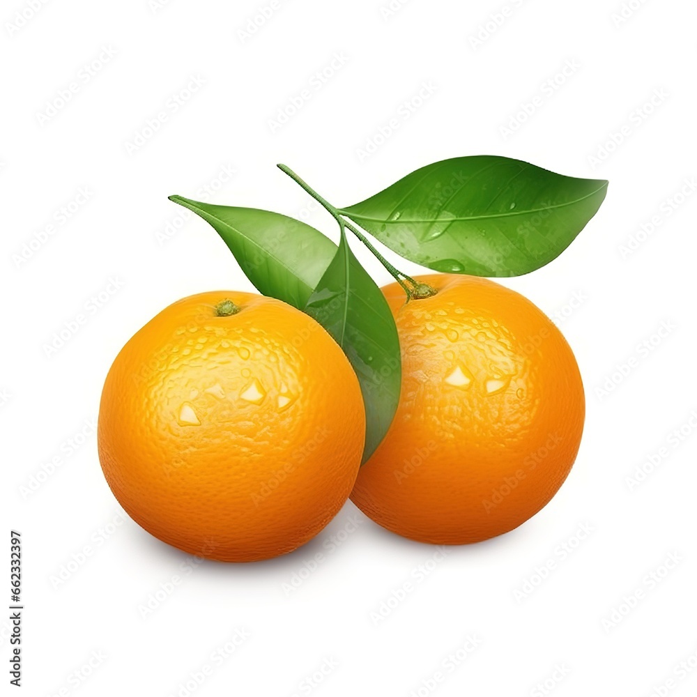 Ripe orange citrus fruit on white background. Generative Ai Ripe orange citrus fruit on white background. Generative Ai
