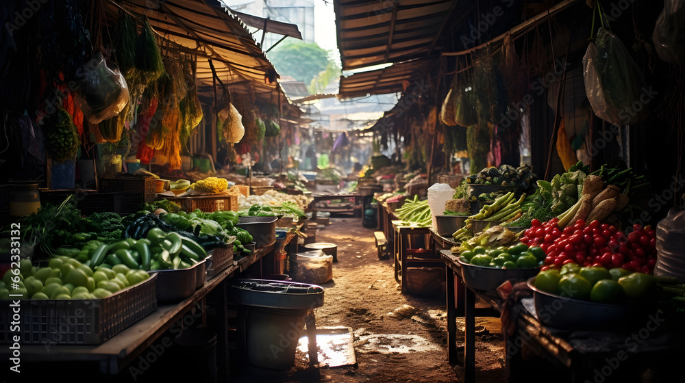 Fresh Vegetable Stand at the Market