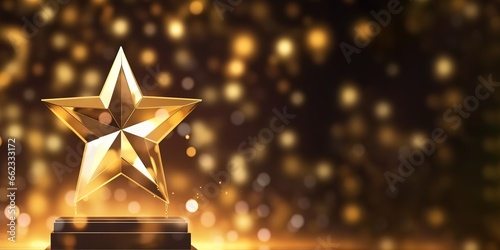 an illustration in the shape of a shining star with a bokeh effect behind it.