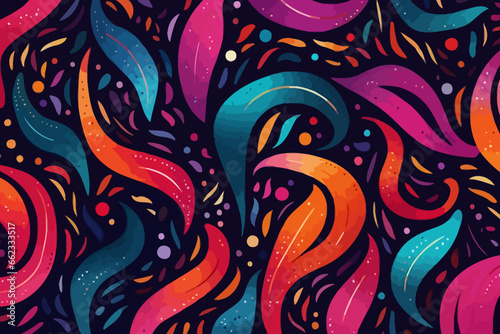 Glitter Calligraphy quirky doodle pattern, wallpaper, background, cartoon, vector, whimsical Illustration