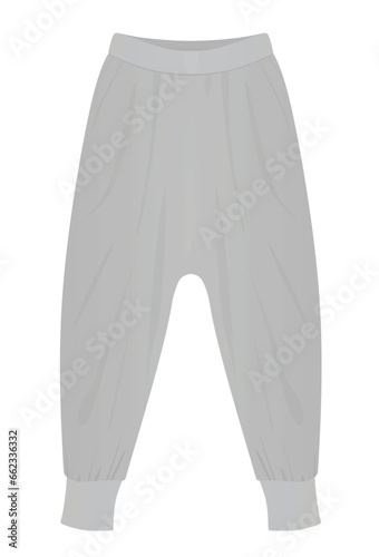Grey harem pants. vector illustration