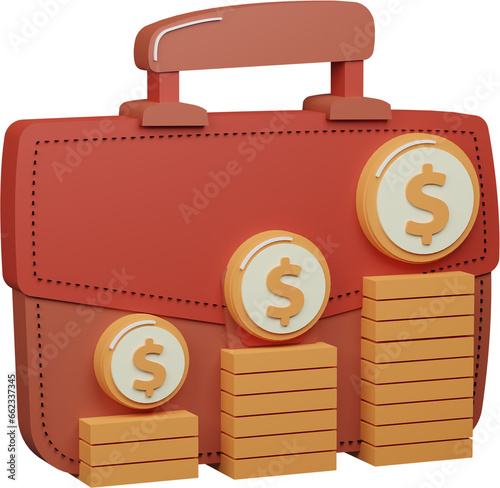 3D Finance Bag Illustration