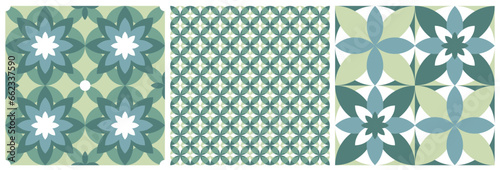 Simple geometric ornament seamless pattern

Floral mosaic flowers simple shapes background. Suitable for fabric, textile, paper, web, social media, postcards, invitations design.
