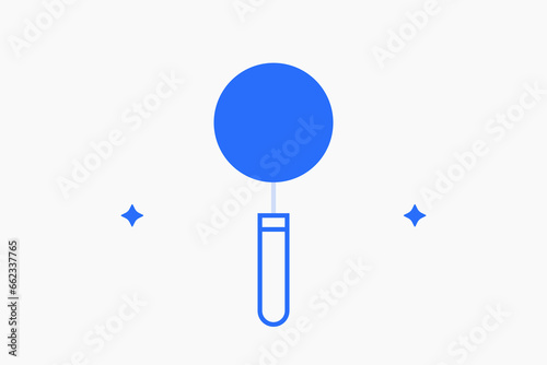  searching bug illustration in flat style design. Vector illustration.
