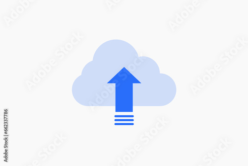 upload file illustration in flat style design. Vector illustration.
