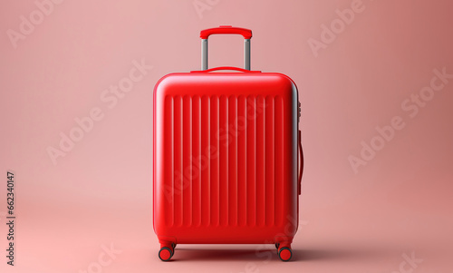 red suitcase isolated
