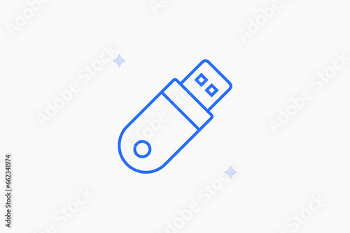 usb flash memory technology illustration in flat style design. Vector illustration.
