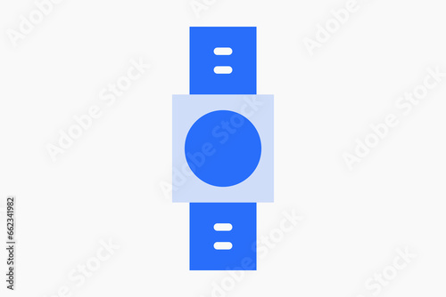  smart watch technology illustration in flat style design. Vector illustration.
