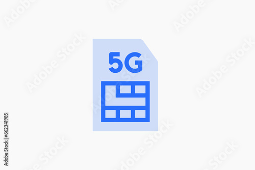 mobile 5g sim card illustration in flat style design. Vector illustration.
