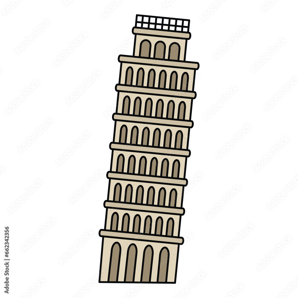 World famous building for Leaning Tower Pisa Italy