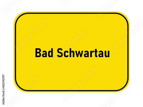 German yellow town entrance sign Bad Schwartau