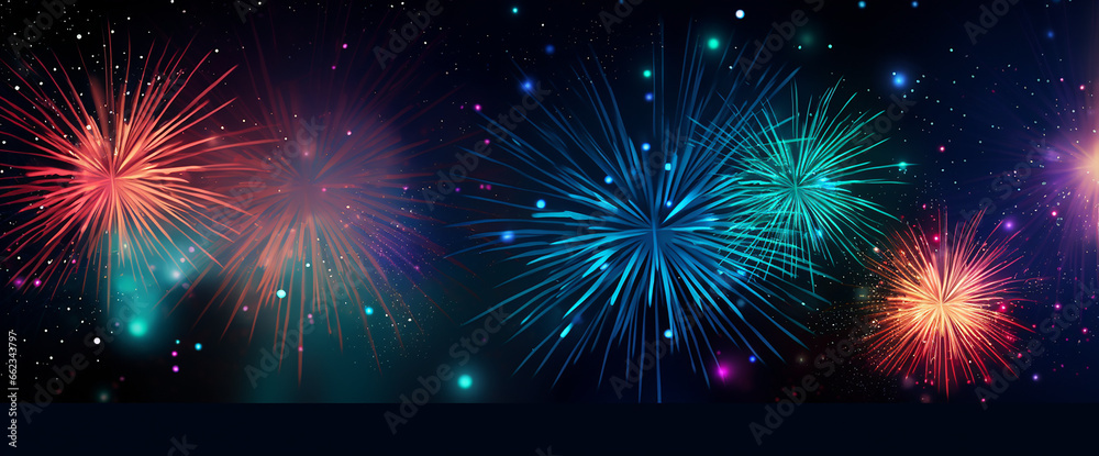 Fototapeta premium firework background illustration, generative AI