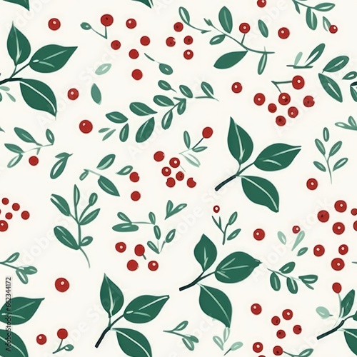 "Holly and Berries in Minimal Style" Generativ AI.