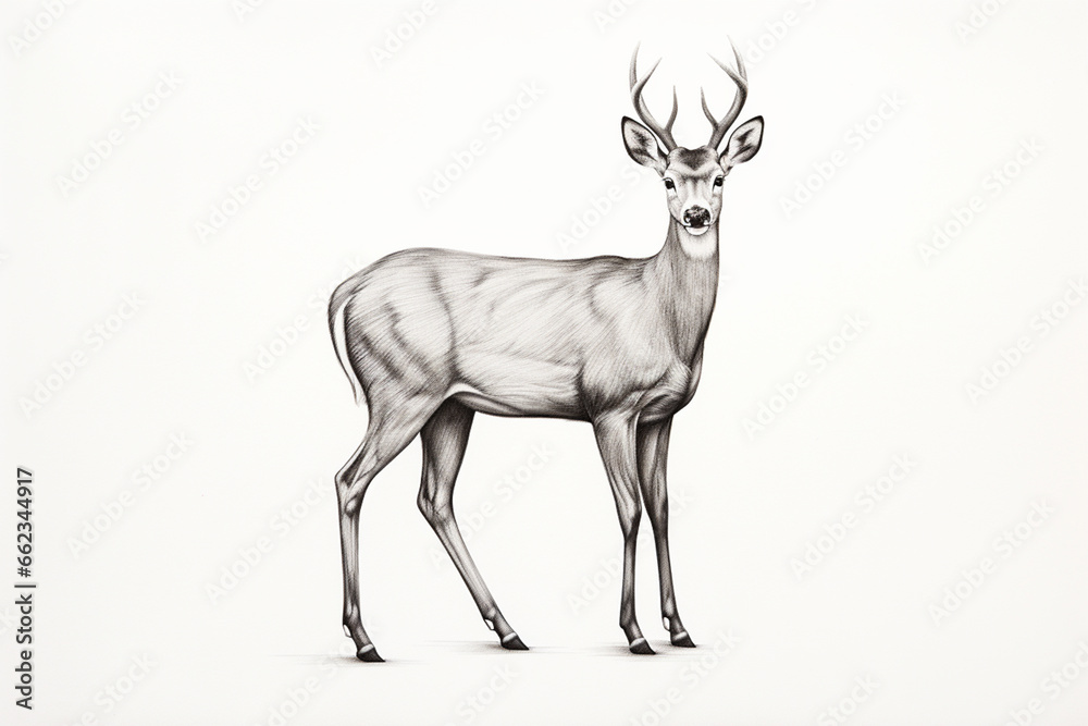 Fototapeta premium Watercolor deer background picture, picture used for decoration.