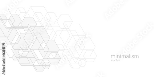 White background hexagon pattern , abstract elements design. Linear geometric drawing. Vector illustration.