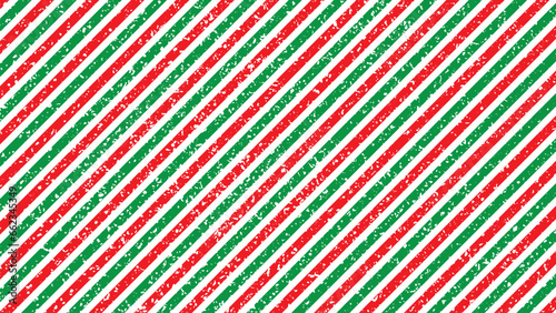 Red and green Christmas Stripe background with snow abstract