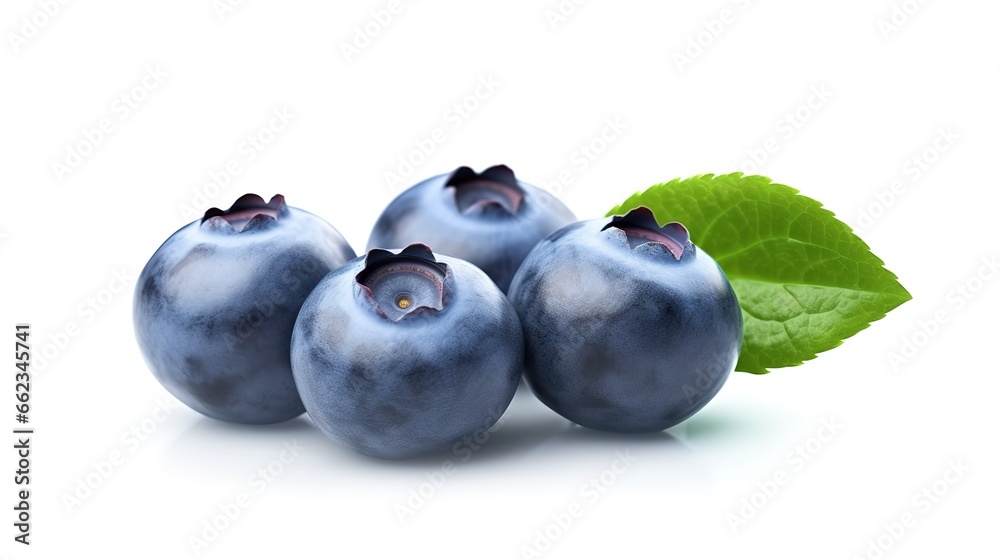 blueberries isolated on white background. generative AI