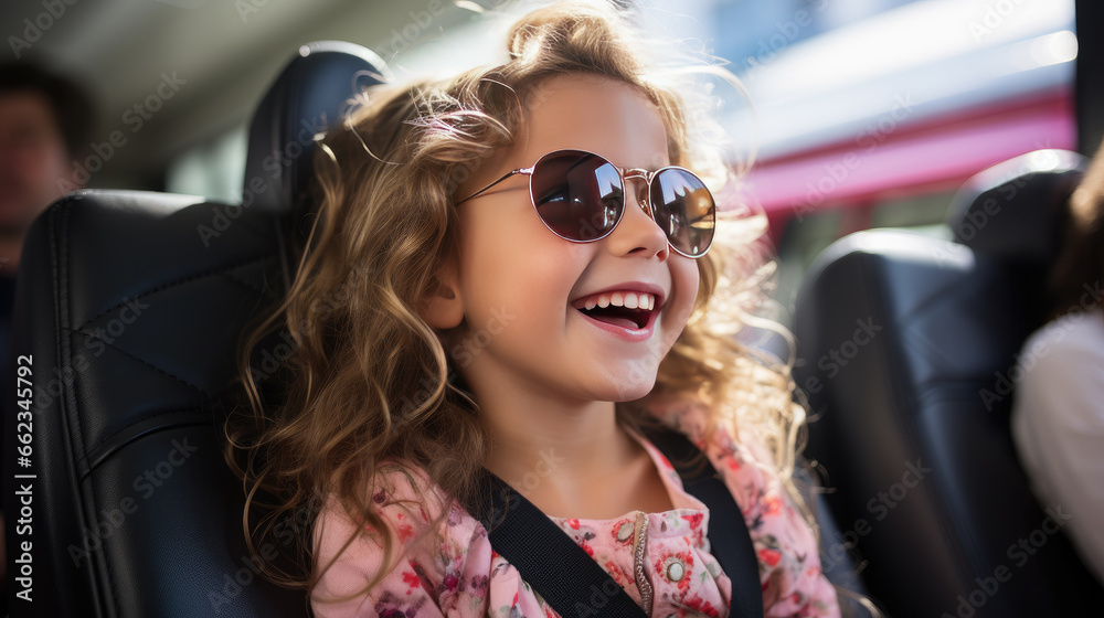 The child is wearing a seat belt, riding in a car. The child is wearing a seat belt, riding in a car.