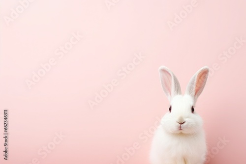 Easter bunny on pink background. Easter vacation concept. © Eva Corbella