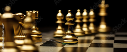 golden chess on black background. generative AI
