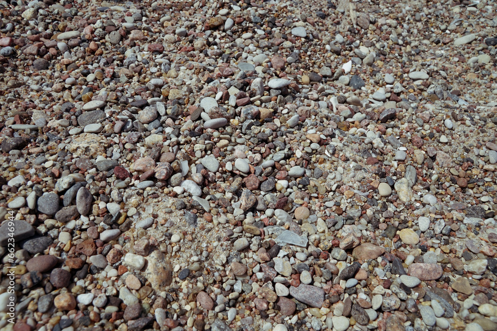 Pebbles on the shore of the Baltic Sea, among which there are pieces of amber. Pebbles on the shore of the Baltic Sea, among which there are pieces of amber.