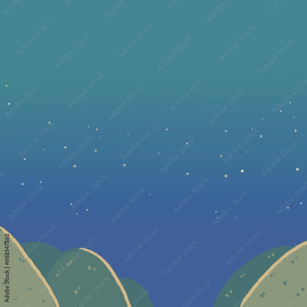 background with stars and leaves