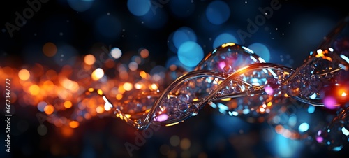 DNA helix, molecule or atom, Abstract structure for Science or medical background, 3d illustration.