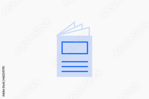  open blocnote illustration in flat style design. Vector illustration. 