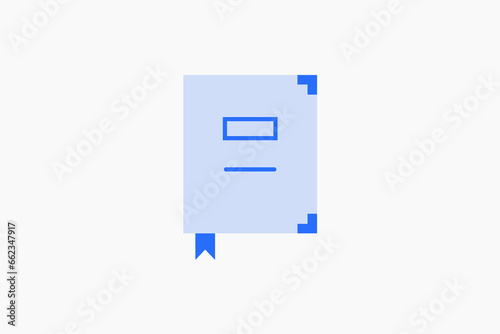 book with bookmark illustration in flat style design. Vector illustration. 