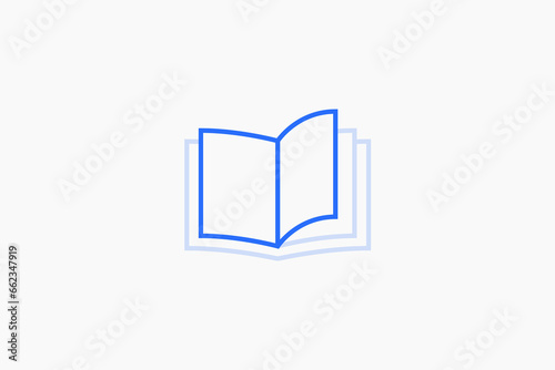 open book illustration in flat style design. Vector illustration.

