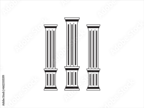 three pillars logo vector image