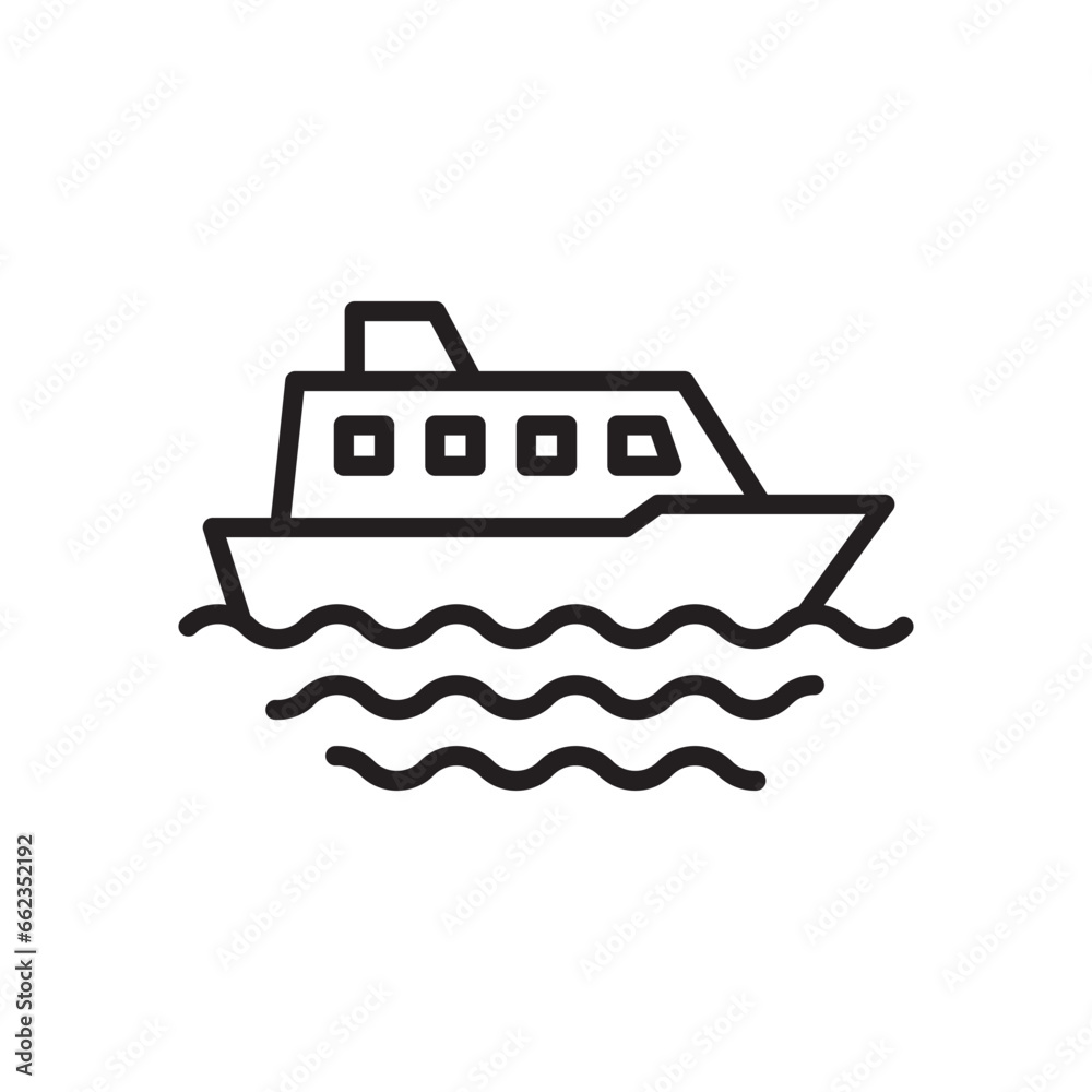 Vessel icon. Cruiser flat sign design. Ship symbol vector pictogram. UX UI icon Vessel icon. Cruiser flat sign design. Ship symbol vector pictogram. UX UI icon