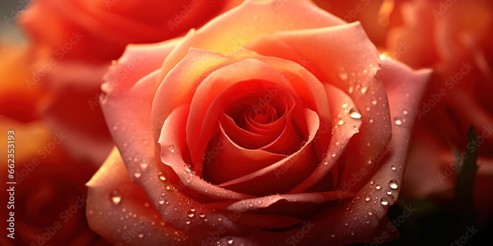 Charming photo of blooming roses with water splash effect. generative AI Charming photo of blooming roses with water splash effect. generative AI