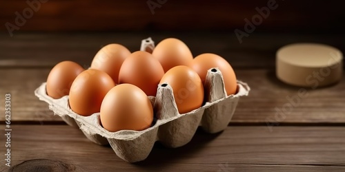 fresh eggs in the egg tray. generative AI