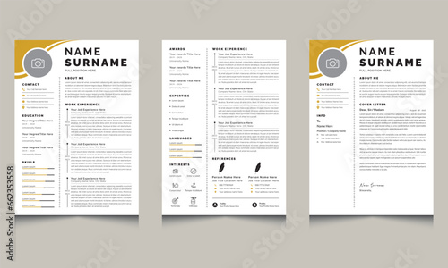 Vector clean and modern resume portfolio or CV template