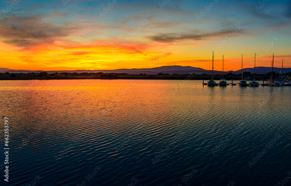 Beautiful Sunset at Aphrodite Village, Leucate, France Beautiful Sunset at Aphrodite Village, Leucate, France