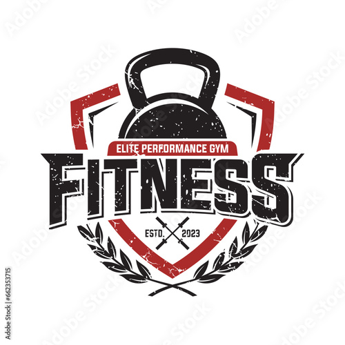 Kettlebell gym fitness logo vector template