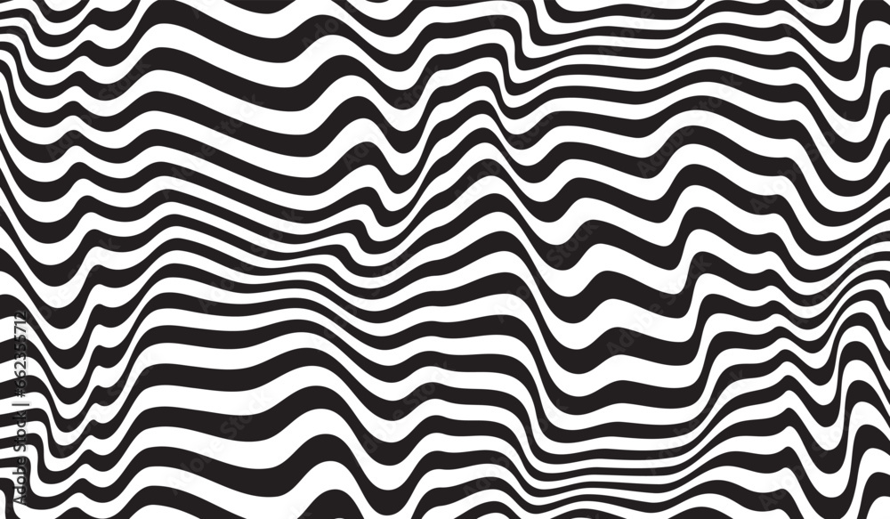 Background with wavy lines. Twisted duo tone backgrounds. Abstract pattern from lines, halftone effect. Black and white texture. Minimalist design template for poster, banner, cover, postcard. Background with wavy lines. Twisted duo tone backgrounds. Abstract pattern from lines, halftone effect. Black and white texture. Minimalist design template for poster, banner, cover, postcard.