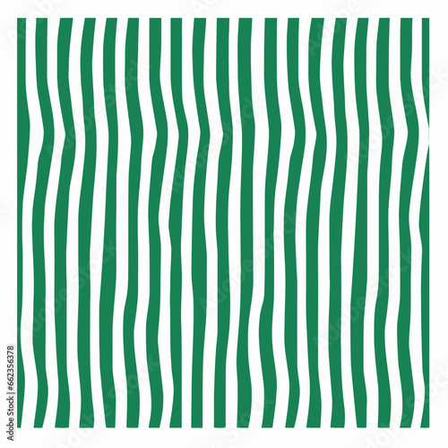 Green and white stripes quirky doodle pattern, background, cartoon, vector, whimsical Illustration