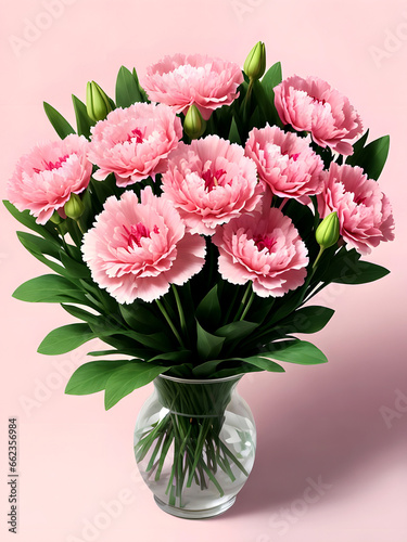 flowers in a vase and copy space on color background © fahim