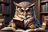 illustration of owl reading a book illustration of owl reading a book owl reading book with owl