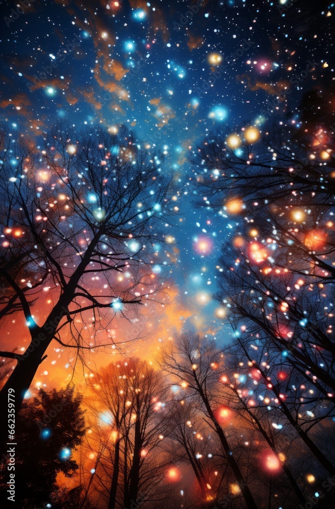 Starry tree sky