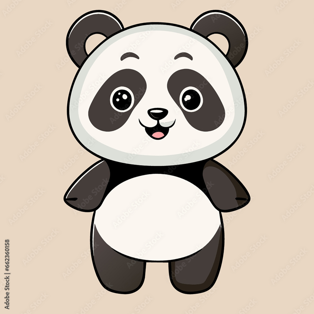 Naklejka premium panda bear cartoon