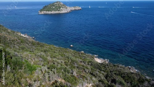 aerial view of the Islet of Argentario