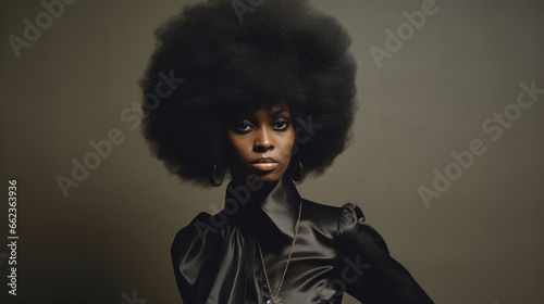  1970s Portrait of a Black Woman with Captivating Expression