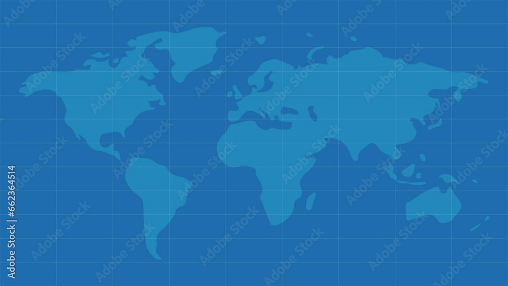 white plane flying on the blue world's map.4K motion animation. white plane flying on the blue world's map.4K motion animation.