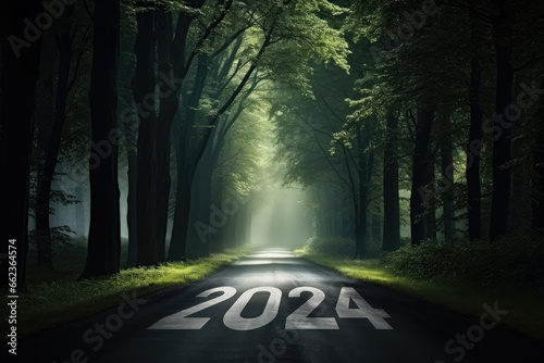 road to 2024 start business planning and road map to reach net zero, ESG Environmental, social, and corporate governance, generative AI photo